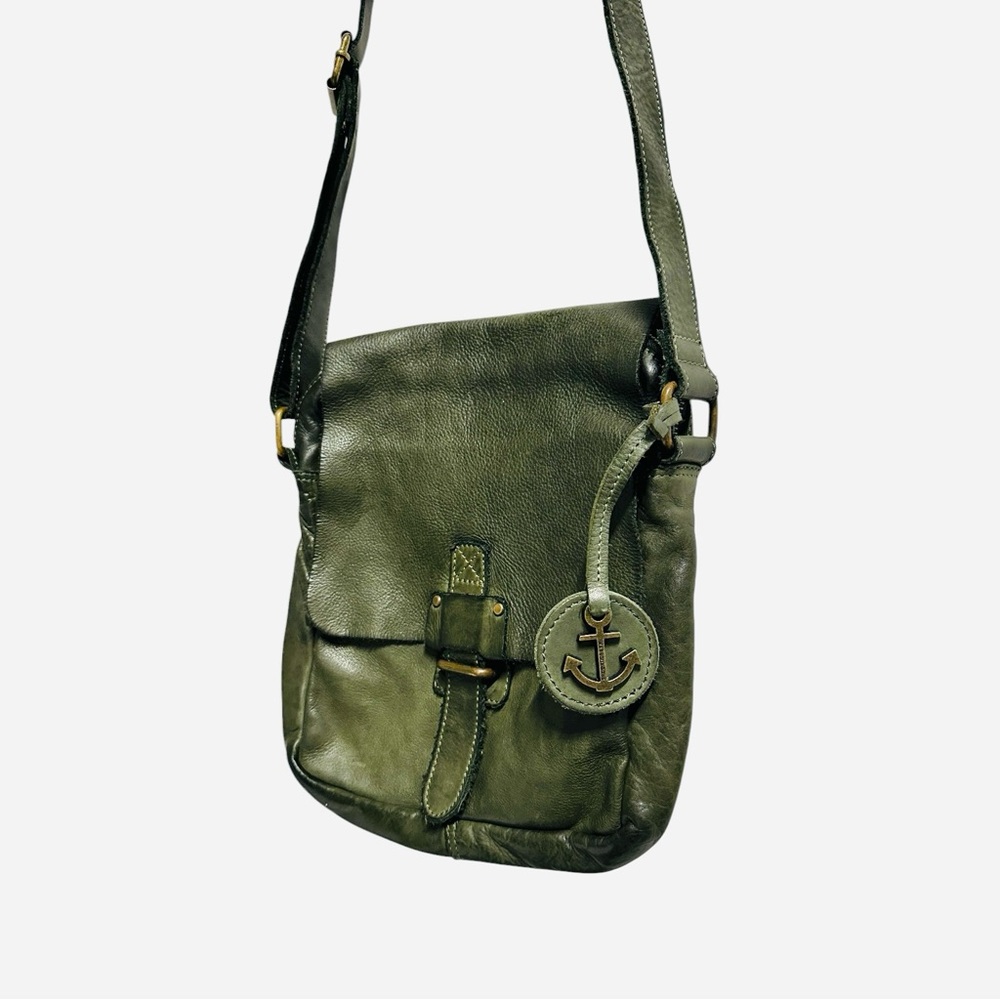 NWOT Harbor 2nd German Design Genuine Leather Long Satchel Crossbody Bag - Picture 2 of 6